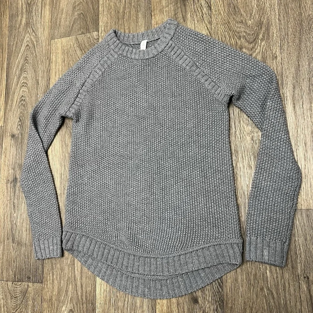 Lululemon Passage Women's Size 4 Sweater Heather Grey Chunky Knit Oversized